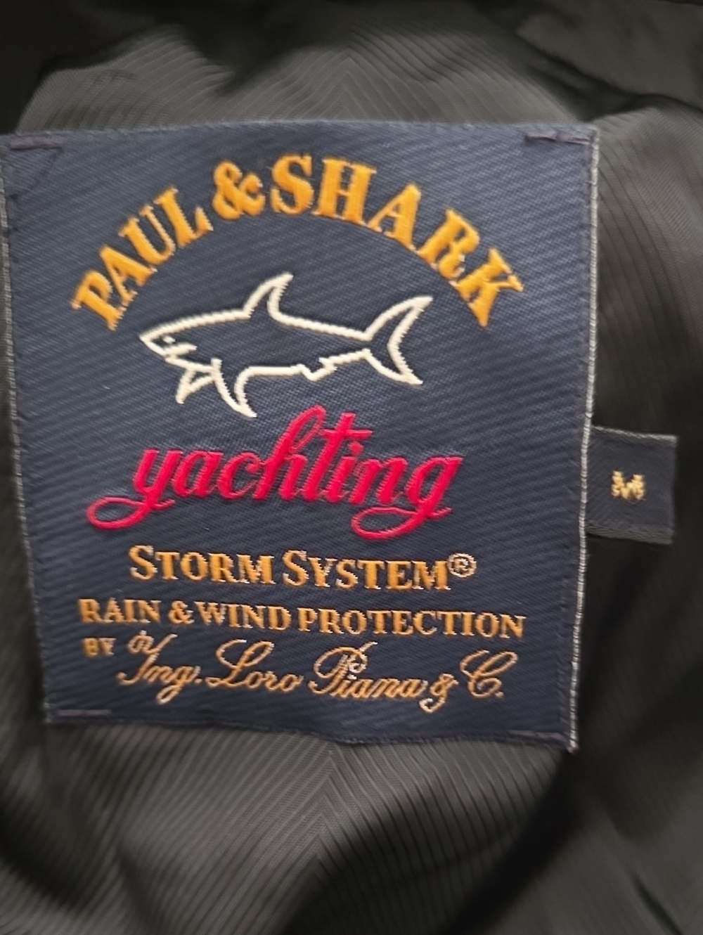 Paul & Shark By Ing Loro Piana & Co. Medium Black Jacket Perfect Condition